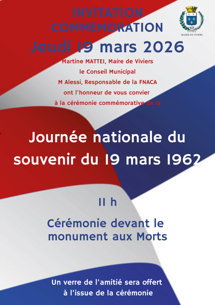COMMEMORATION / Journée nationale du souvenir du 19 mars 1962