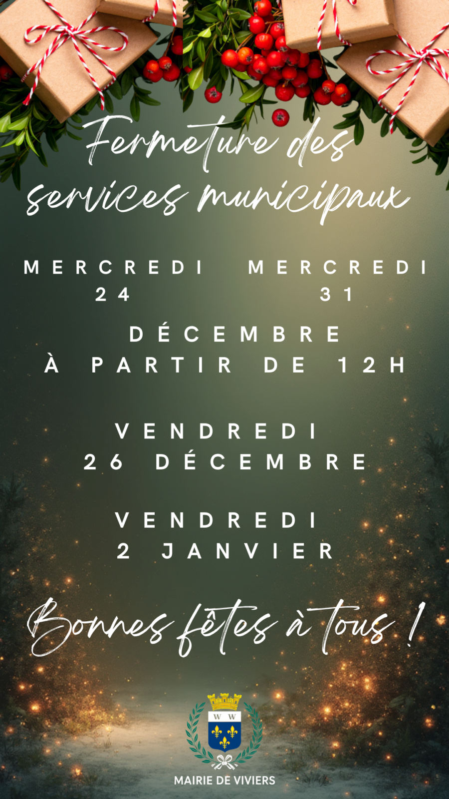 Fermeture des services municipaux