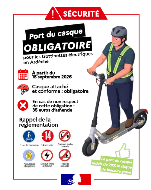 Trottinettes électriques / Port du casque obligatoire