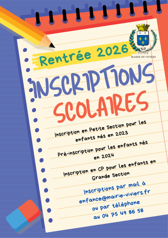 Rentrée 2026 / Inscriptions scolaires