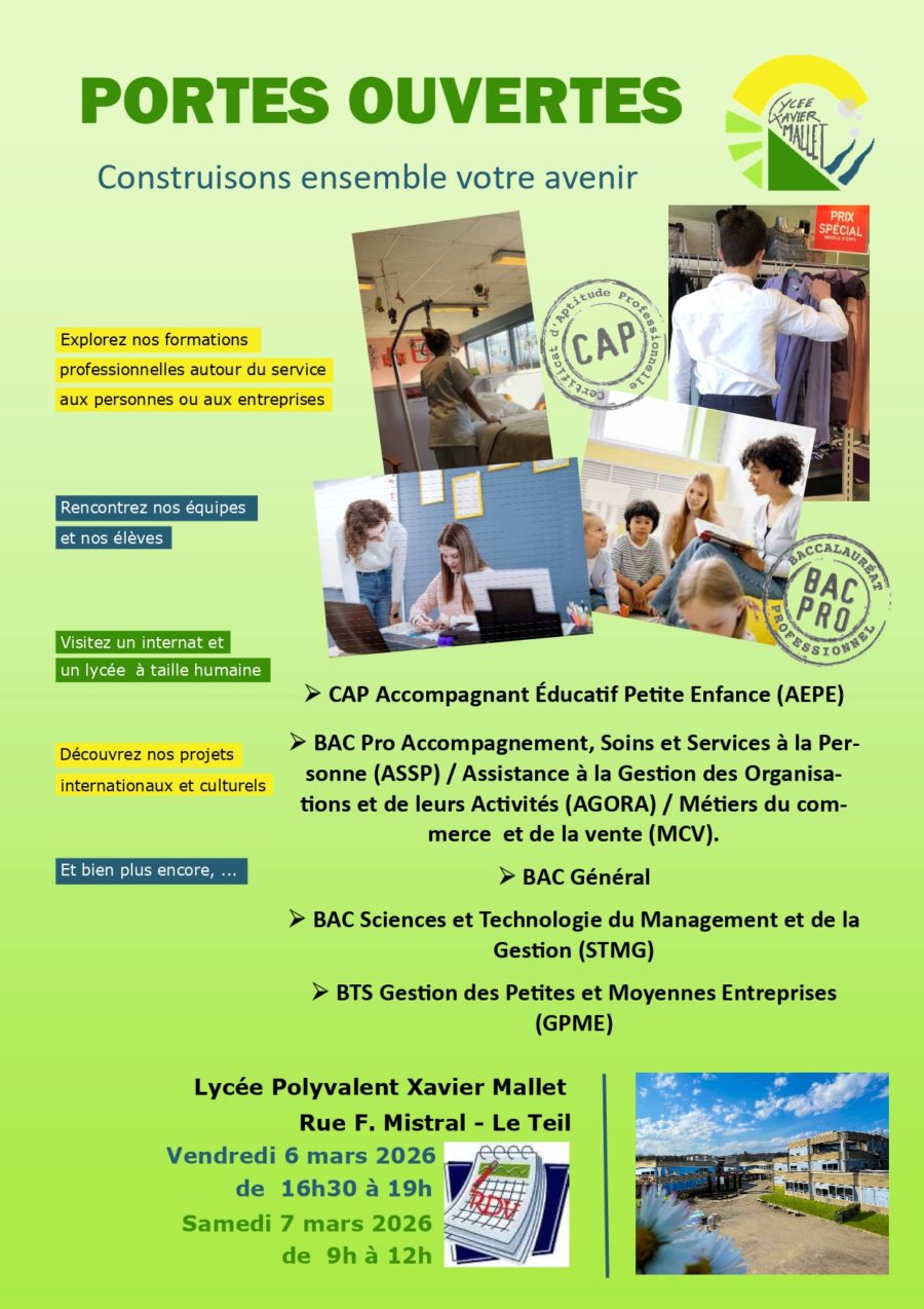 Portes ouvertes / Lycée Xavier Mallet / Le Teil