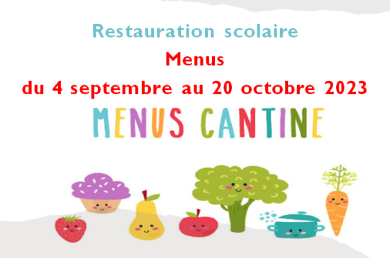 MENUS DES RESTAURANTS SCOLAIRES