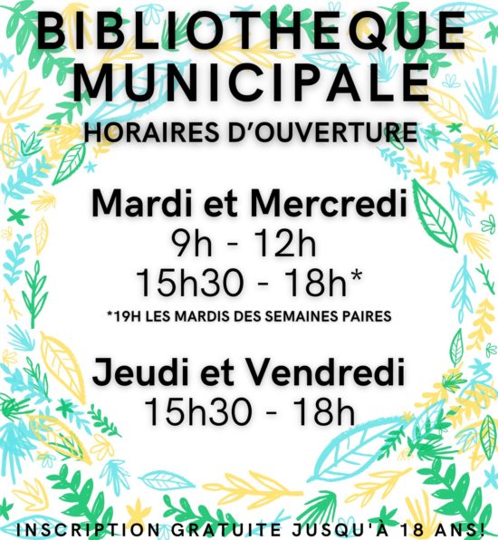 Nouveaux horaires d'ouverture